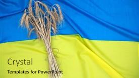  Presentation with harvest - Presentation design consisting of grain-harvest-ukrainian-flag-ears background and a yellow colored foreground