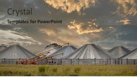  Presentation with silo - Slides featuring grain-storage-silo-facility background and a coral colored foreground