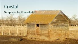  Presentation with old books on a wooden - Slides with grainery on the saskatchewan prairie background and a  colored foreground