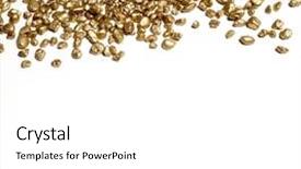  Presentation with ore - Presentation theme consisting of grains of gold gold ore background and a white colored foreground