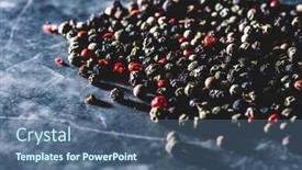  Presentation with grains - PPT theme enhanced with grains-of-mixed-pepper-spilled background and a ocean colored foreground