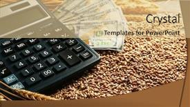  Presentation with grains - Theme having grains on wooden background agricultural background and a lemonade colored foreground