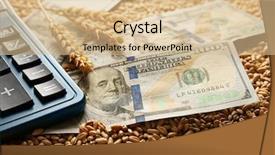  Presentation with grains - PPT theme featuring grains on wooden background agricultural background and a lemonade colored foreground