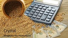  Presentation with grains - Presentation theme enhanced with grains on wooden background agricultural background and a  colored foreground