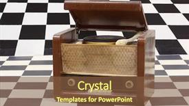  Presentation with black gram - PPT theme consisting of gram player with radio background and a tawny brown colored foreground