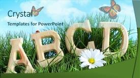 Presentation with abc - Cool new theme with grammar - abc letters with daisy backdrop and a arctic colored foreground