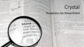  Presentation with dictionary - Amazing presentation theme having grammar book - word search in the dictionary backdrop and a light gray colored foreground