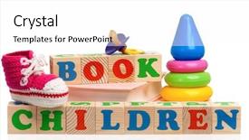  Presentation with words - Cool new PPT theme with grammar books kids - children book words formed backdrop and a white colored foreground