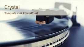  Presentation with vinyl - Beautiful slides featuring gramophone with a vinyl record backdrop and a cream colored foreground