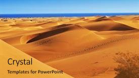  Presentation with footprint - Cool new slides with gran canaria canary island backdrop and a gold colored foreground