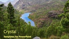  Presentation with sugarcane fields mountains landscape nature - PPT theme having gran-canaria-island-mountains background and a tawny brown colored foreground