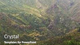  Presentation with green mountains - Audience pleasing presentation theme consisting of gran-canaria-island-mountains backdrop and a dark gray colored foreground