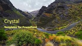  Presentation with green mountains - Presentation featuring gran-canaria-island-mountains background and a tawny brown colored foreground