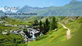  Presentation with mountain hiking - Slide deck featuring gran-paradiso-national-park-hiking background and a light blue colored foreground