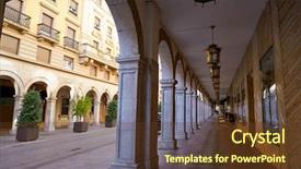  Presentation with granada - Audience pleasing slide deck consisting of granada arcades in angel ganivet backdrop and a tawny brown colored foreground