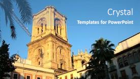  Presentation with granada - Amazing slides having granada cathedral at sunset backdrop and a teal colored foreground