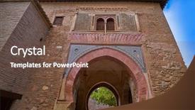  Presentation with history muslim - Slide deck having granada of spain wine background and a tawny brown colored foreground