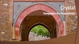  Presentation with granada - Slide set featuring granada of spain wine background and a coral colored foreground