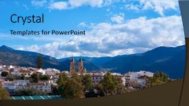  Presentation with granada - Beautiful slides featuring granada orgiva village in andalusia backdrop and a light blue colored foreground