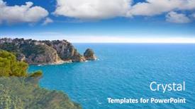  Presentation with mediterranean - Audience pleasing slide set consisting of granadella-castle-in-mediterranean-javea backdrop and a teal colored foreground