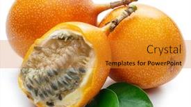  Presentation with passion - Presentation consisting of granadilla-with-leaves-and-passion background and a gold colored foreground