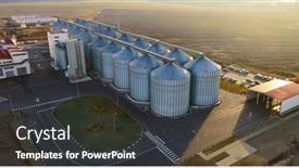  Presentation with cereal grains - Colorful PPT theme enhanced with granaries-for-storing-wheat backdrop and a dark gray colored foreground