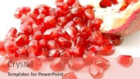  Presentation with seed - Amazing theme having granate-seed-closeup-with-white backdrop and a coral colored foreground