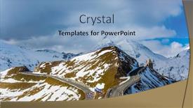  Presentation with mountain snow - Cool new slide set with grand austrian alps alpine panoramic mountain road grossglocknerstrasse the snow on the mountainside began to melt dizzy turns of mountain serpentine the concept of active ecological tourism backdrop and a light blue colored foreground