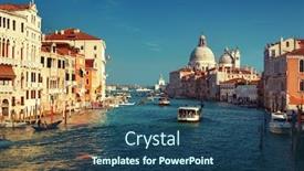  Presentation with canal - Presentation theme enhanced with grand-canal-and-basilica-santa background and a ocean colored foreground