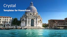  Presentation with canal - Theme enhanced with canal and basilica santa maria background and a ocean colored foreground