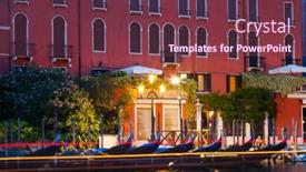  Presentation with canal - Cool new presentation theme with grand canal at night venice italy backdrop and a tawny brown colored foreground