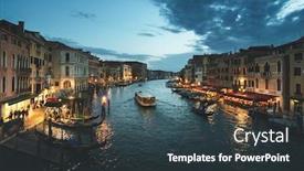  Presentation with canal - Presentation theme featuring grand-canal-in-sunset-time background and a tawny brown colored foreground