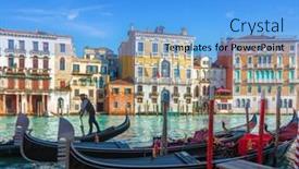  Presentation with canal - PPT theme consisting of grand-canal-in-venice-italy background and a teal colored foreground