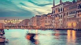  Presentation with canal - Slide set with grand-canal-in-venice-italy background and a coral colored foreground