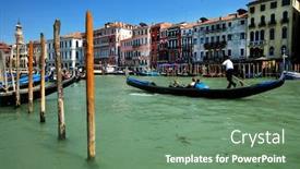  Presentation with venice - Audience pleasing slide deck consisting of grand canal in venice italy backdrop and a seafoam green colored foreground