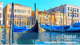 Presentation with canal - PPT layouts having canal in venice with moor background and a teal colored foreground
