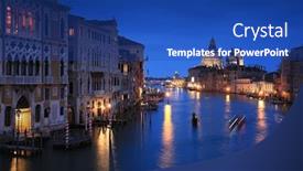  Presentation with architecture city - Amazing presentation theme having grand-canal-of-venice-city backdrop and a ocean colored foreground