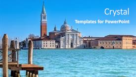  Presentation with canal - PPT theme enhanced with grand-canal-on-sunny-day background and a teal colored foreground