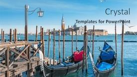  Presentation with canal - Presentation with grand-canal-on-sunny-day background and a light blue colored foreground