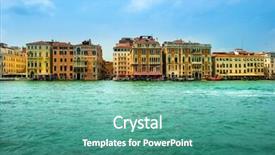  Presentation with canal - Beautiful theme featuring grand-canal-venice-italy backdrop and a teal colored foreground