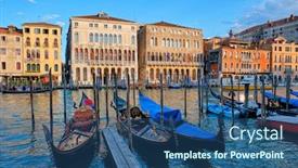  Presentation with canal - Presentation consisting of grand-canal-with-boats background and a ocean colored foreground
