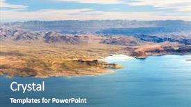  Presentation with helicopter - Beautiful presentation theme featuring grand canyon and lake mead backdrop and a teal colored foreground