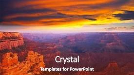  Presentation with grand canyon - Beautiful theme featuring grand canyon at sunrise backdrop and a tawny brown colored foreground
