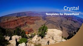  Presentation with grand canyon - Theme featuring grand-canyon-in-arizona background and a cobalt blue colored foreground