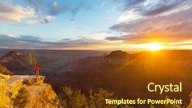  Presentation with grand canyon - Presentation theme enhanced with grand canyon national park background and a tawny brown colored foreground
