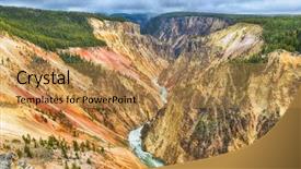  Presentation with grand canyon - Colorful PPT theme enhanced with grand canyon of the yellowstone backdrop and a gold colored foreground