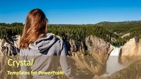  Presentation with waterfall woman - Slides enhanced with grand canyon of yellowstone background and a tawny brown colored foreground