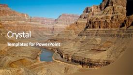  Presentation with grand canyon - Slides featuring grand canyon rocks landscape view background and a coral colored foreground
