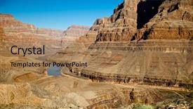  Presentation with grand canyon - Cool new presentation theme with grand canyon rocks landscape view backdrop and a coral colored foreground
