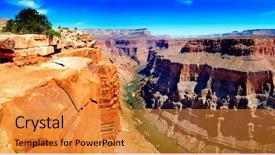  Presentation with grand canyon - Beautiful slides featuring grand canyon with colorado river backdrop and a gold colored foreground